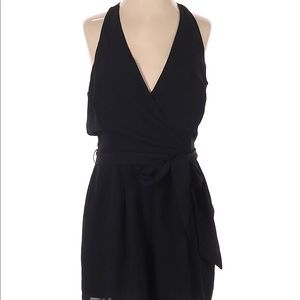 Express Black shorts Romper with tie belt. Size 4. Worn once before